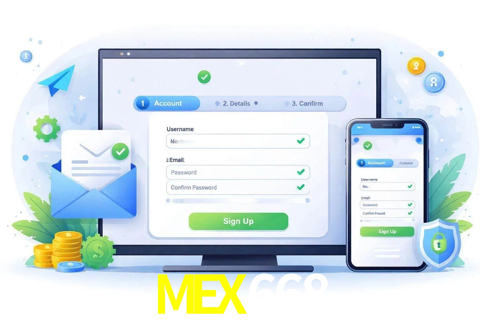 Registro de nuevo usuario y configuración de cuenta MEX668